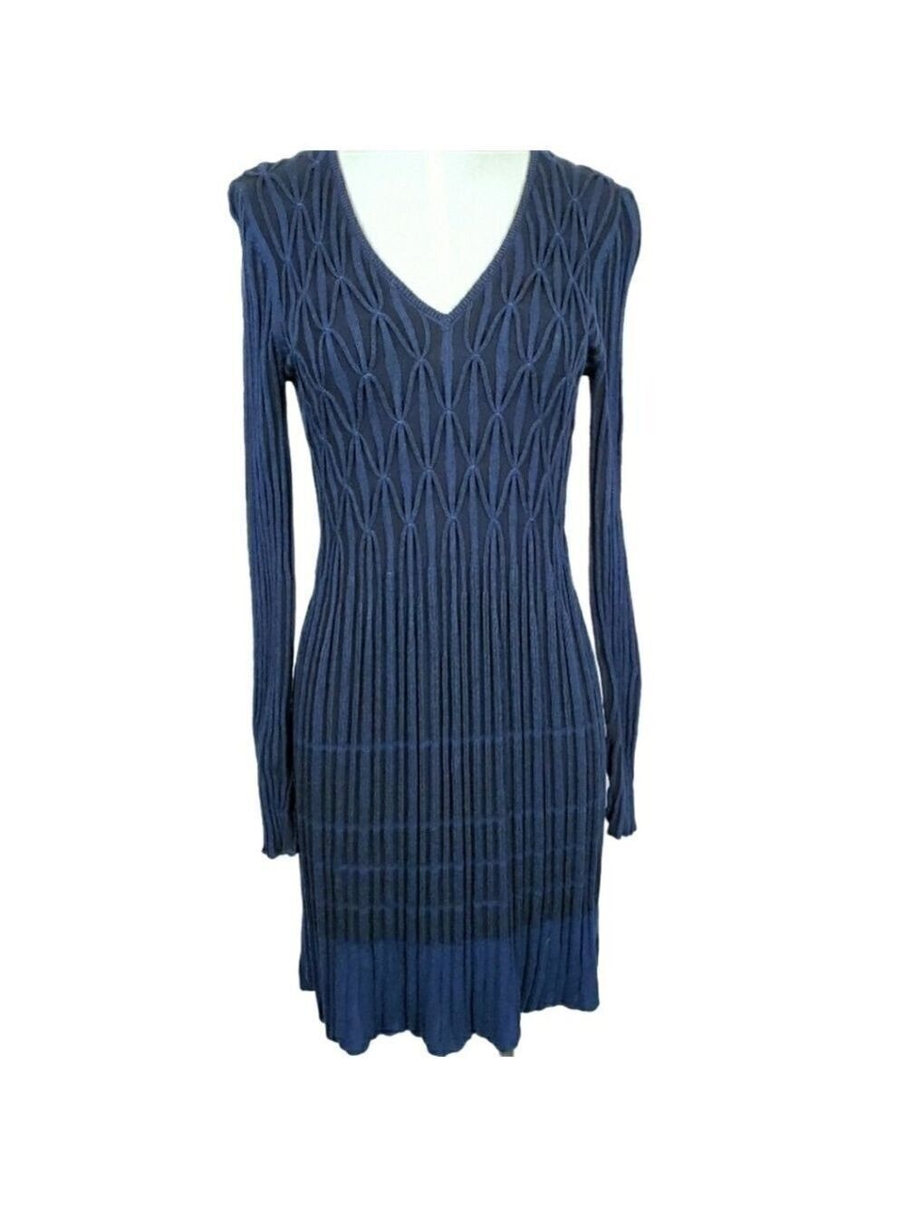 Max studio Cotton ribbed sweater dress figure flattering